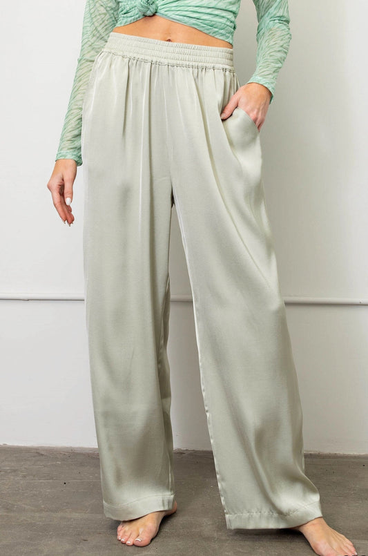 Oleander Satin Effect Pants- S,M,L