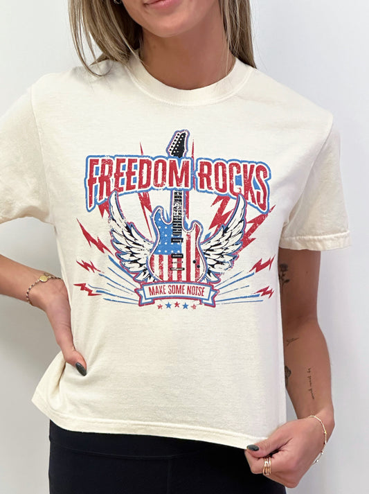 Freedom Rocks Crop Tee- S,M,L,2X