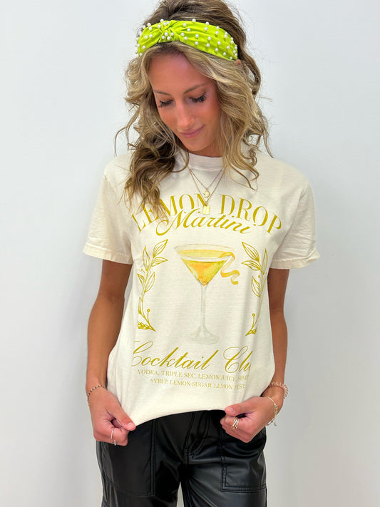 Lemon Drop Martini Cocktail Club Tee- M,XL,2X