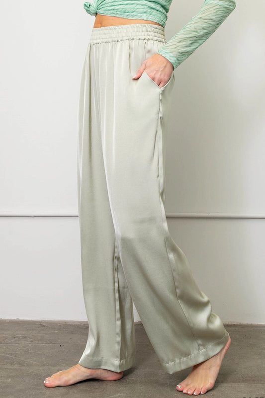 Oleander Satin Effect Pants- S,M,L