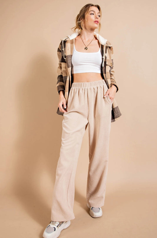 On Air Corduroy Wide Leg Pants- M,L