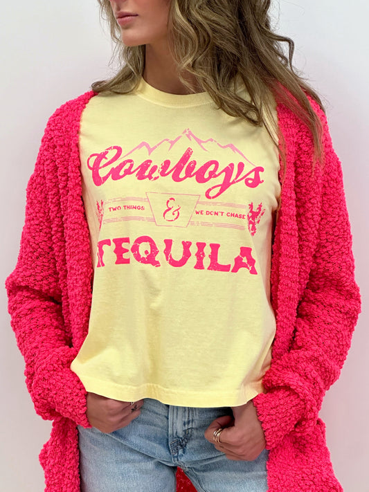 Cowboys & Tequila Cropped Tee