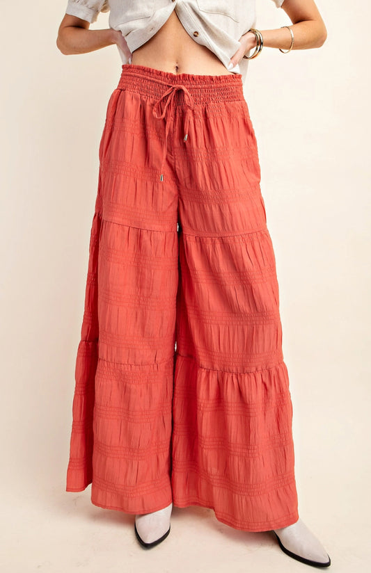 Corazon Smocked Waist Wide Leg Pants- M/L