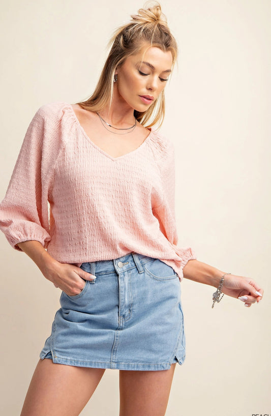 Love Me Now Bubble Sleeve Top- M