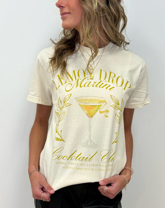 Lemon Drop Martini Cocktail Club Tee- M,XL,2X