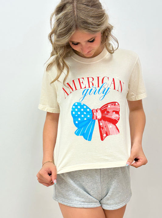 American Girly Crop Tee- XL,2XL