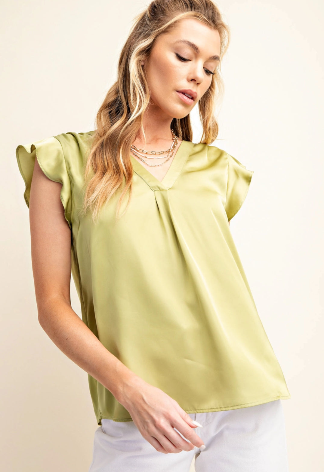 Girl Like Me Satin Effect Blouse- S