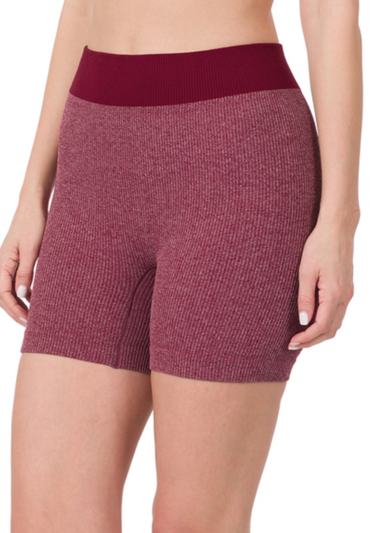 Ribbed Seamless Biker Shorts- S/M & L/XL