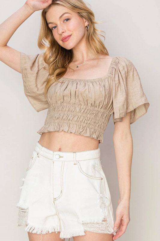 Dial Drunk Lace-Up Top- L