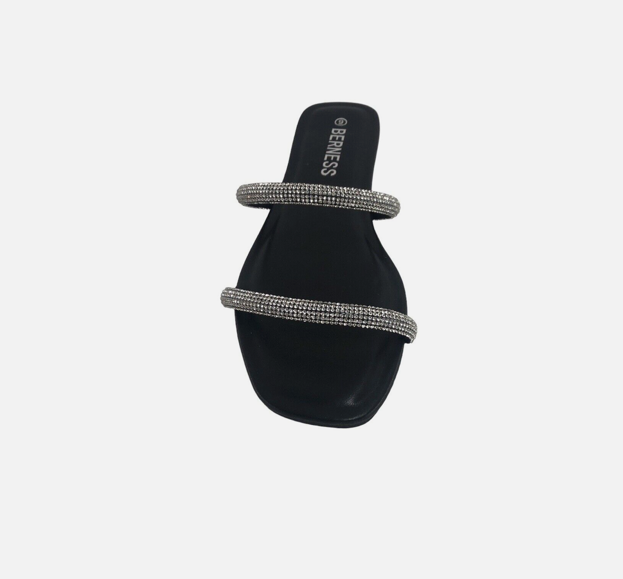 Cassie Black Rhinestone Slides